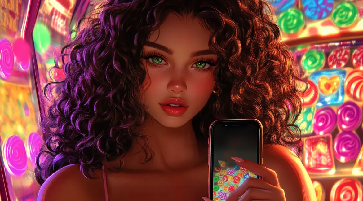 A beautiful woman with glowing red hair is surrounded by a shower of gold coins in the vibrant JILI16 casino, where magical wins and exciting jackpots are always possible.