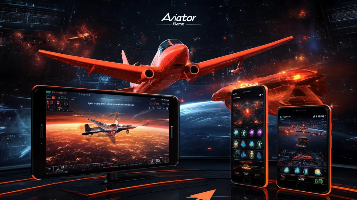 A woman in a pink dress holds a phone showing the 'Aviator Game', with a 777 slot machine nearby, blending classic casino fun with modern crash game excitement at JILI16.