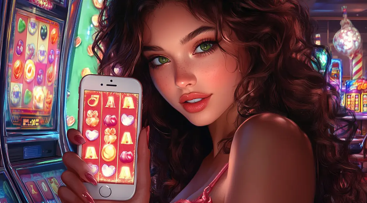 In a packed stadium, a woman holds a phone with a sports betting app, showcasing the thrilling live betting experience and instant access to odds you get with JILI16.
